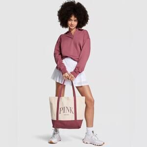 NWT  " PINK" Cotton Canvas Tote
